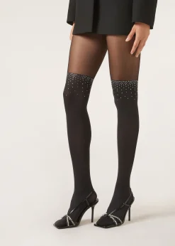 Panty Efecto Calza Detalle Strass