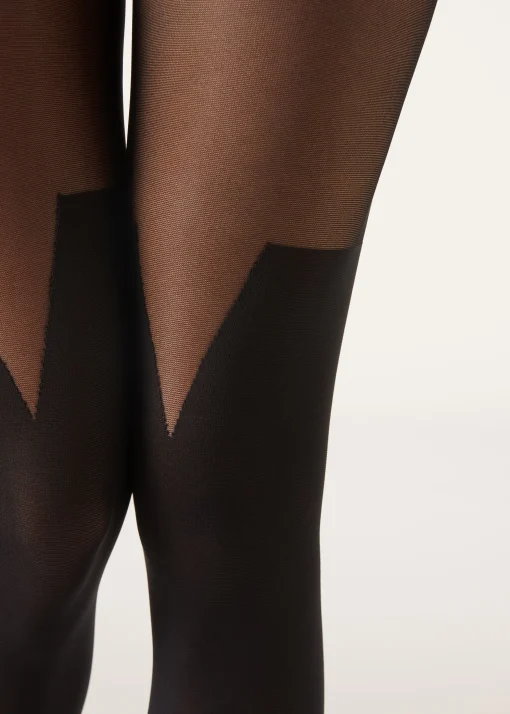 Panty Efecto Calza Detalle Asimétrico