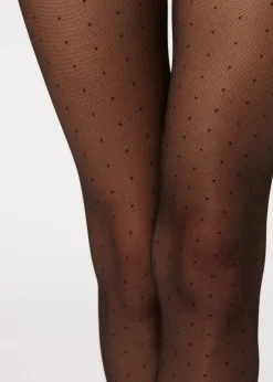 Panty Transparente Con Lunares Pequeños