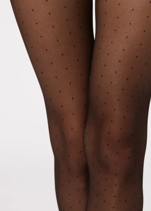 Panty Transparente Con Lunares Pequeños