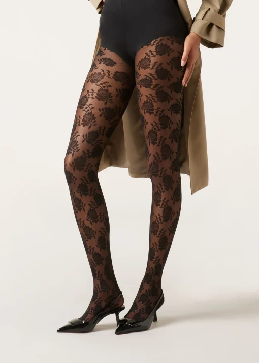 Panty Transparente De Tul Con Rosas