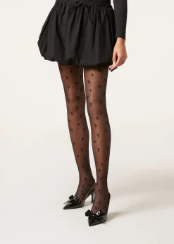Panty Transparente De Tul Con Microestampado De Rosas