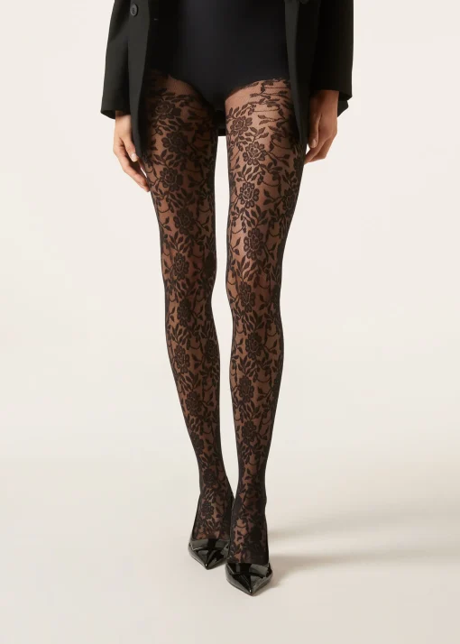 Panty Transparente De Tul Con Flores