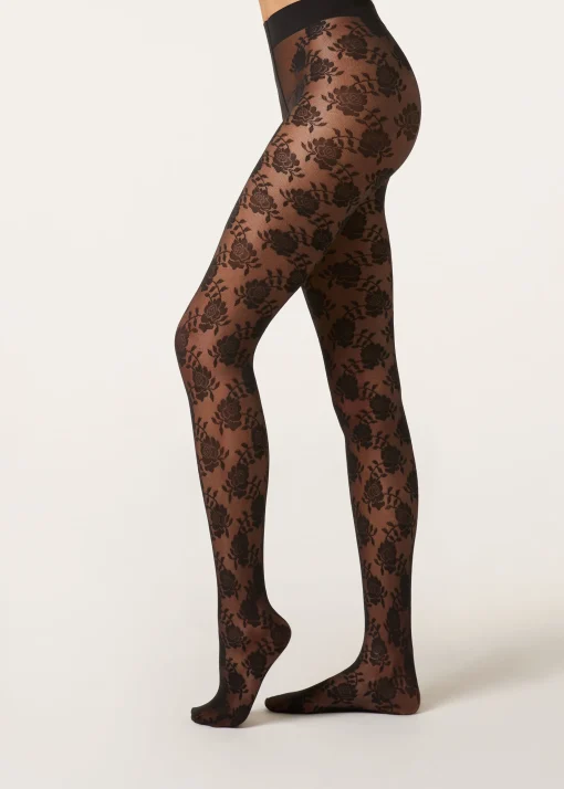 Panty Transparente De Tul Con Rosas