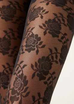 Panty Transparente De Tul Con Rosas