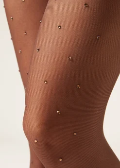 Panty Transparente Detalle Lunares De Strass