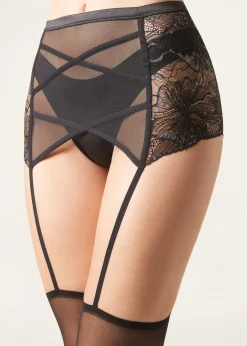 Panty Transparente Efecto Liguero Incorporado
