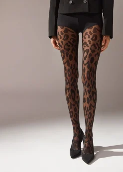 Panty Transparente Estampado Animal Print Grande
