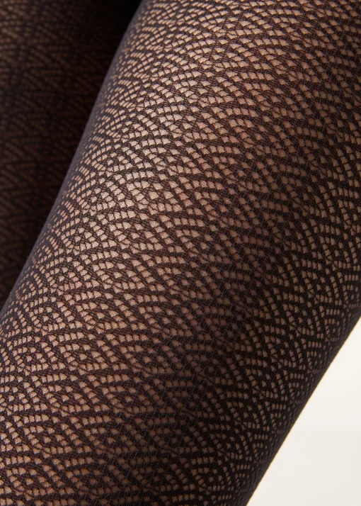 Panty Transparente Estampado Geométrico