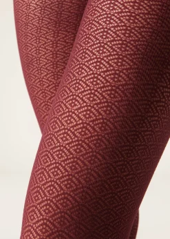 Panty Transparente Estampado Geométrico