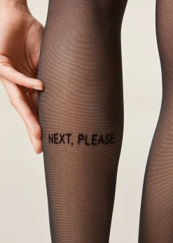 Panty Transparente Letras Terciopelo