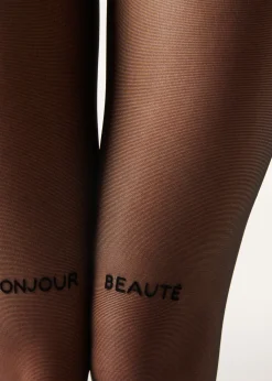 Panty Transparente Letras Terciopelo