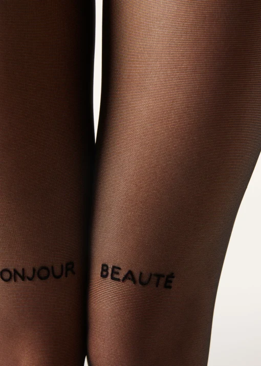 Panty Transparente Letras Terciopelo
