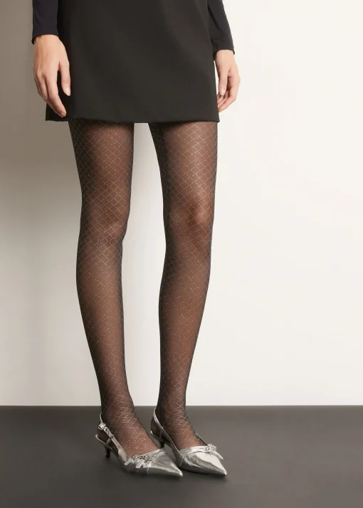Panty Tul Efecto Rombo De Glitter