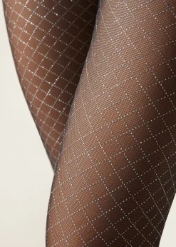 Panty Tul Efecto Rombo De Glitter