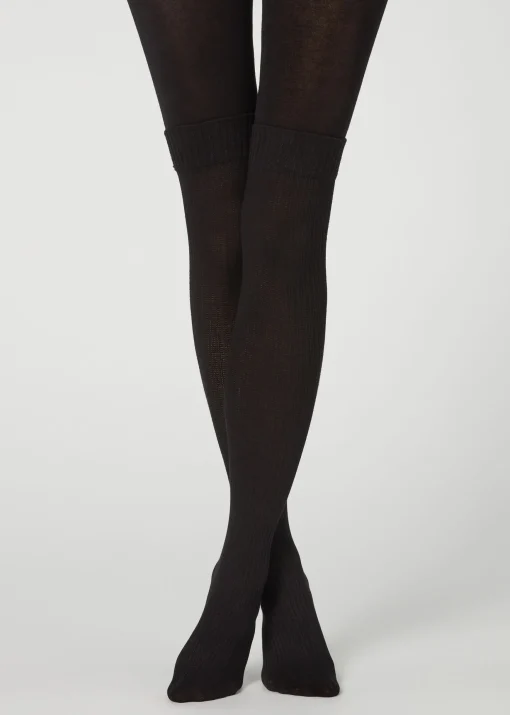 Panty Tupido Cashmere Efecto Calza Canalé