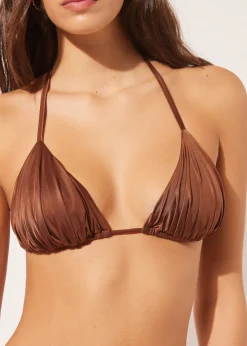 Triángulo Relleno Extraíble Bikini Shiny Satin
