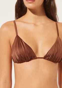 Triángulo Relleno Extraíble Bikini Shiny Satin
